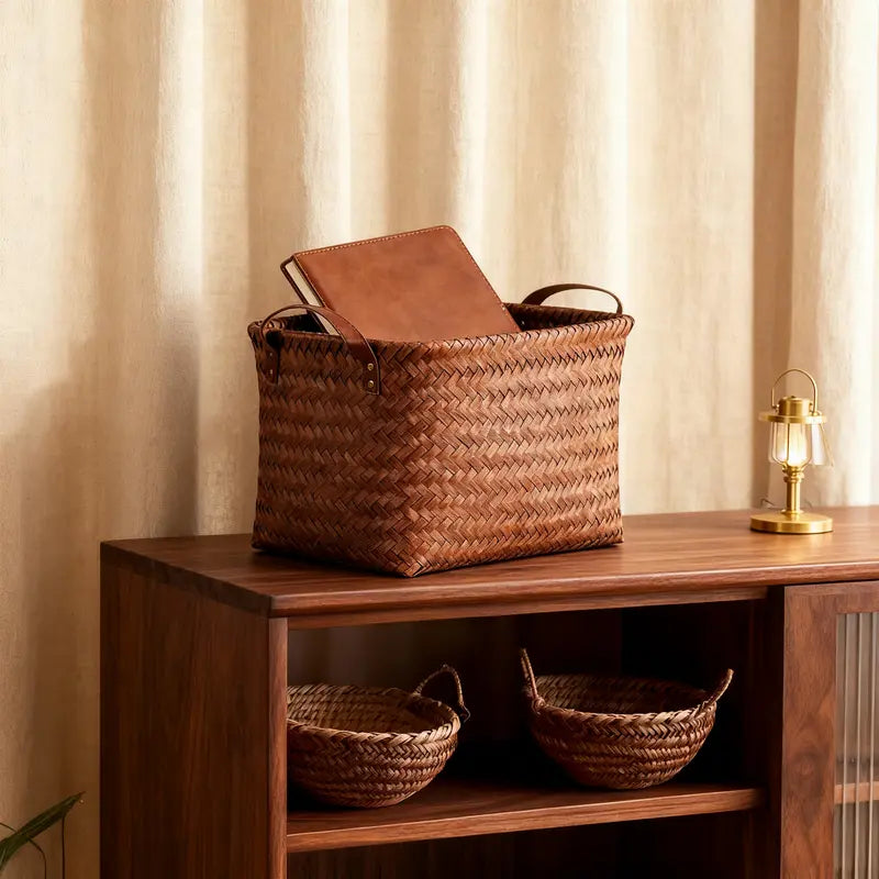 Handwoven Rattan Storage Basket