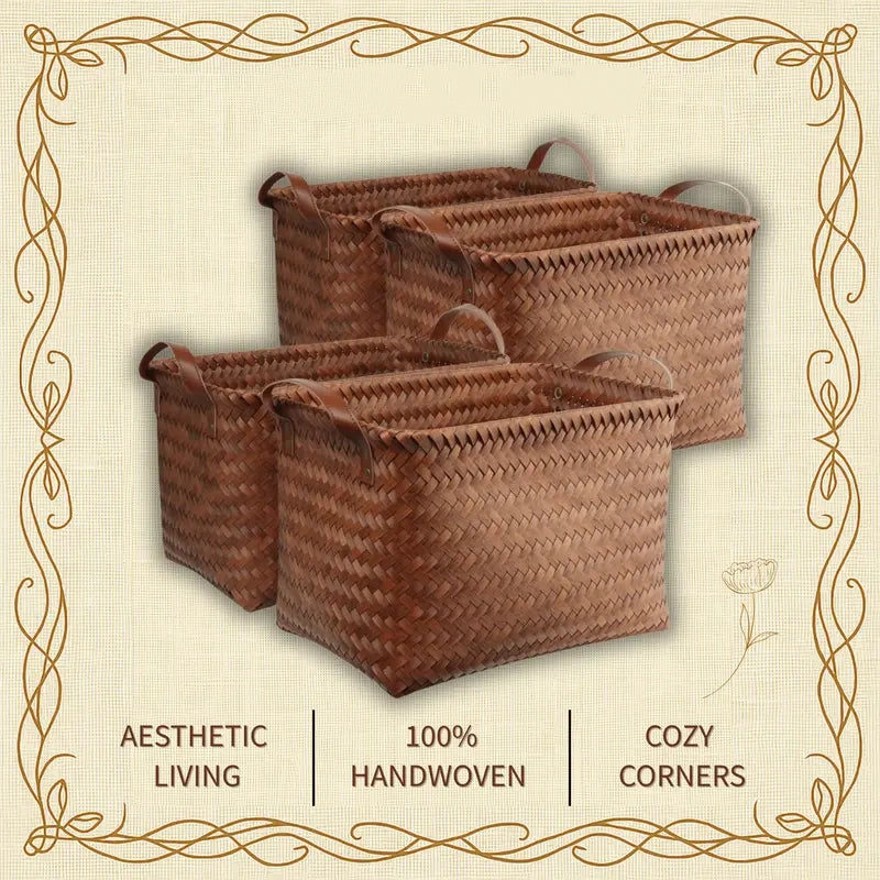 Handwoven Rattan Storage Basket