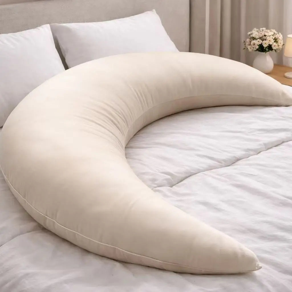 The Cooling Lyocell Crescent Pillow| Full-Body Support Pillow for Side Sleepers