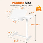 Mobile Vertical Rolling Laptop and Desktop Desk