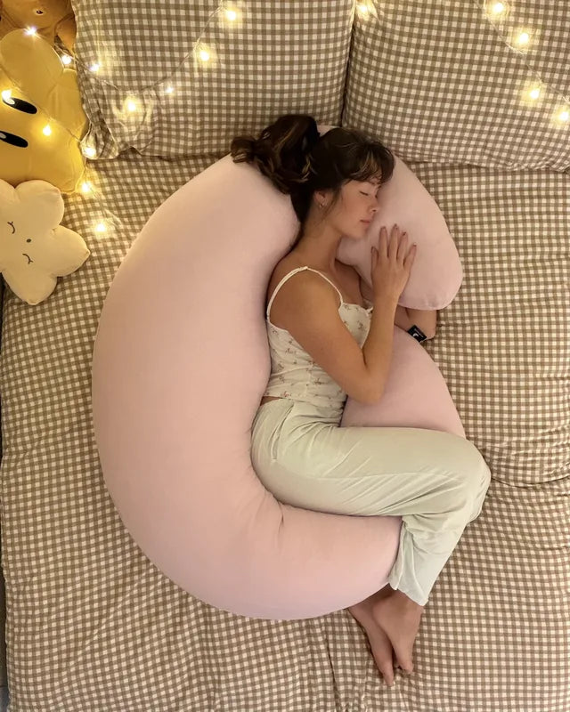 The Cooling Lyocell Crescent Pillow| Full-Body Support Pillow for Side Sleepers