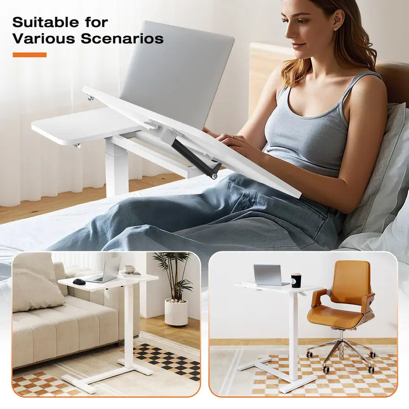 Mobile Vertical Rolling Laptop and Desktop Desk