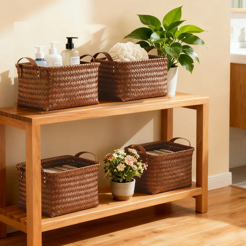 Handwoven Rattan Storage Basket