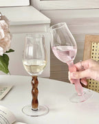 Handgeblasene Retro Wellen-Roséweingläser, 4er-Set (je $14,9)