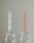 Handgeblasene Retro Wellen-Roséweingläser, 4er-Set (je $14,9)