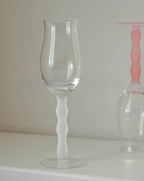 Handgeblasene Retro Wellen-Roséweingläser, 4er-Set (je $14,9)