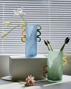 Vase cylindrique fantaisie soufflé à la main - Centres de table éclectiques
