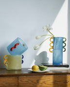 Vase cylindrique fantaisie soufflé à la main - Centres de table éclectiques