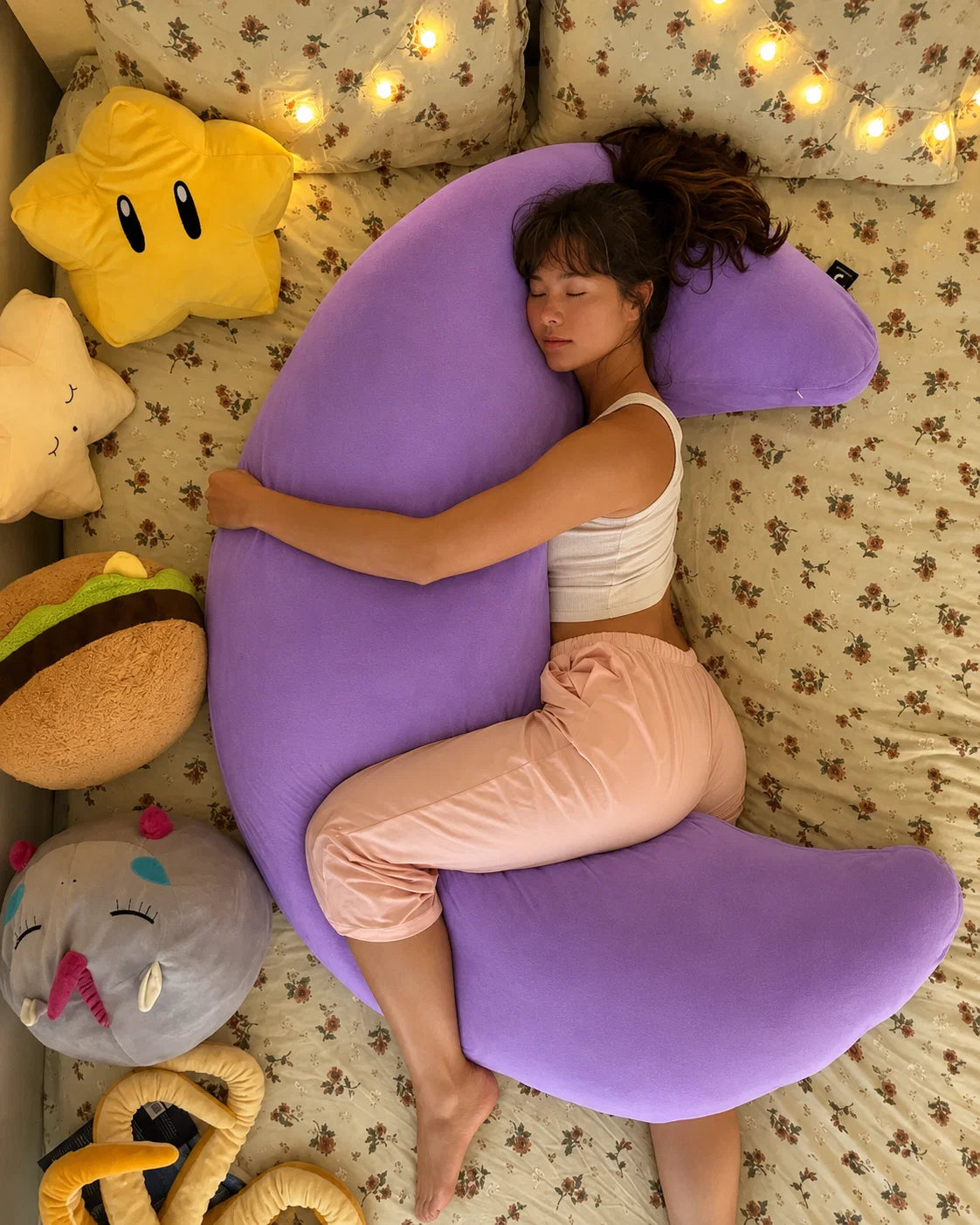 The Cooling Lyocell Crescent Pillow| Full-Body Support Pillow for Side Sleepers