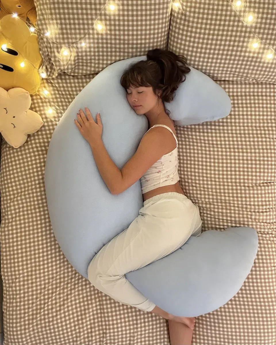 The Cooling Lyocell Crescent Pillow| Full-Body Support Pillow for Side Sleepers