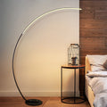 Modern Curved Floor Lamp with RGBW Ambient Lighting for Stylish Home Décor