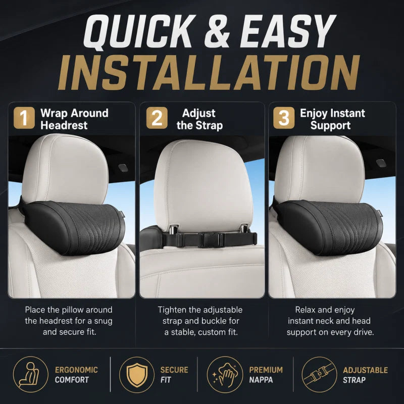 🚗💤 Relieve Driving Fatigue! Universal Memory Foam Car Headrest Neck Pillow, Ergonomic Support Auto Neck Cushion for Long Road Trips
