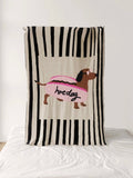 Ultra Soft Funky Cute Hot Dog Stripe Throw Blanket - Warm Thick Animal Print